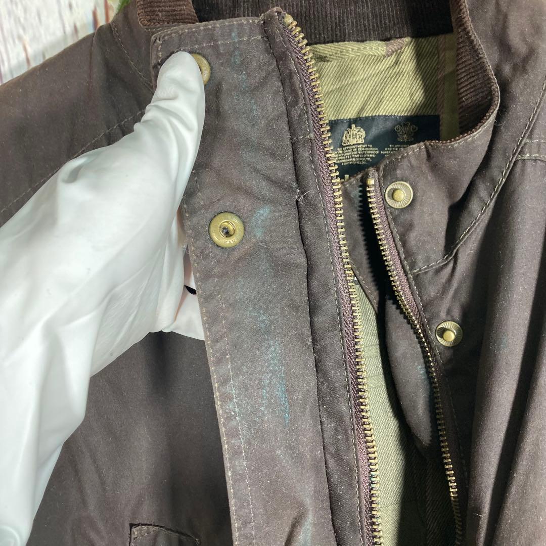 【人気】Barbour バブアー オイルドジャケット　モッズコート　茶　ロゴ