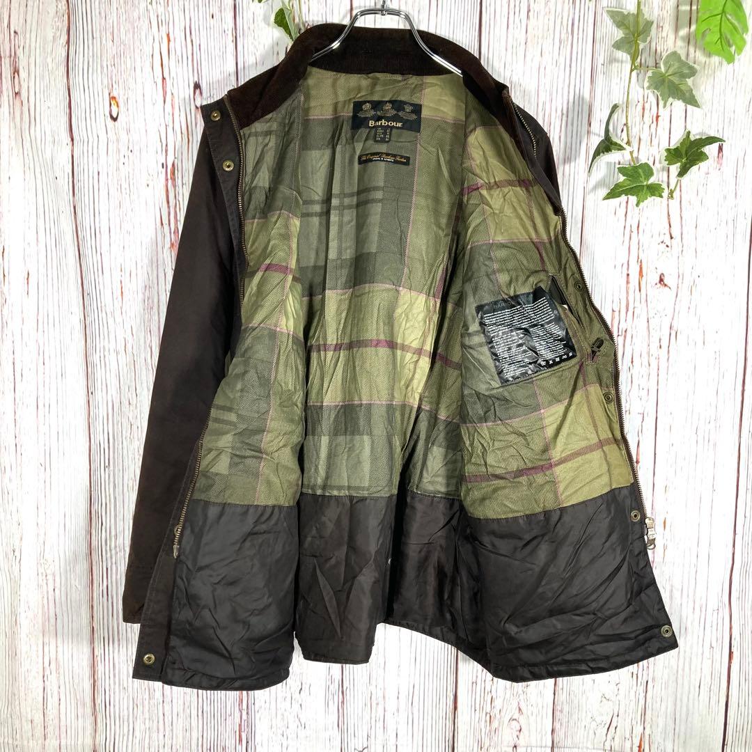 【人気】Barbour バブアー オイルドジャケット　モッズコート　茶　ロゴ