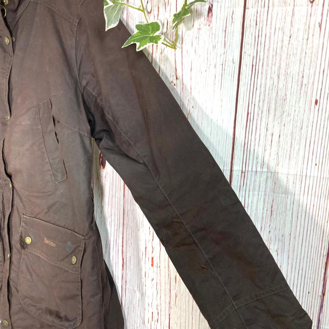 【人気】Barbour バブアー オイルドジャケット　モッズコート　茶　ロゴ