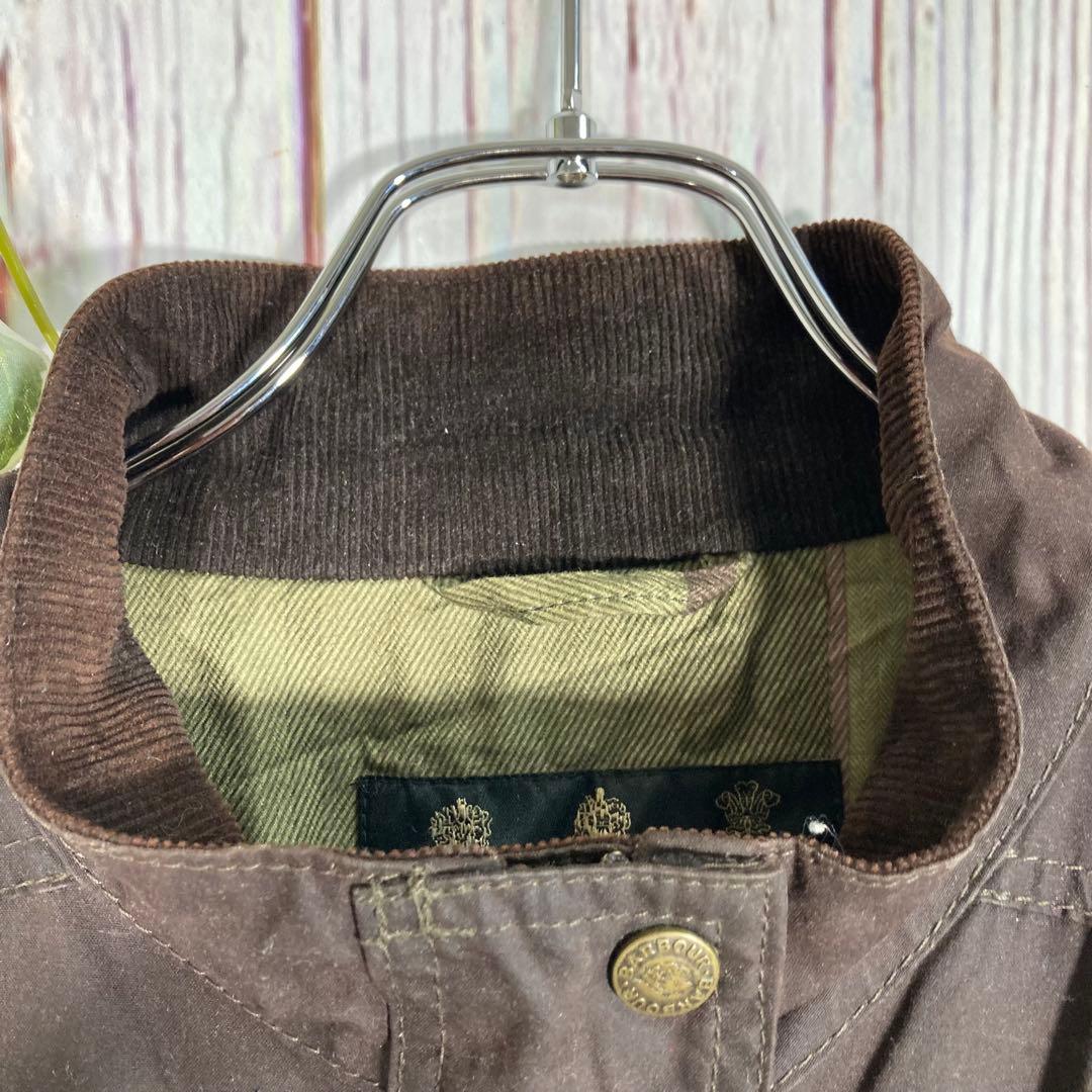 【人気】Barbour バブアー オイルドジャケット　モッズコート　茶　ロゴ