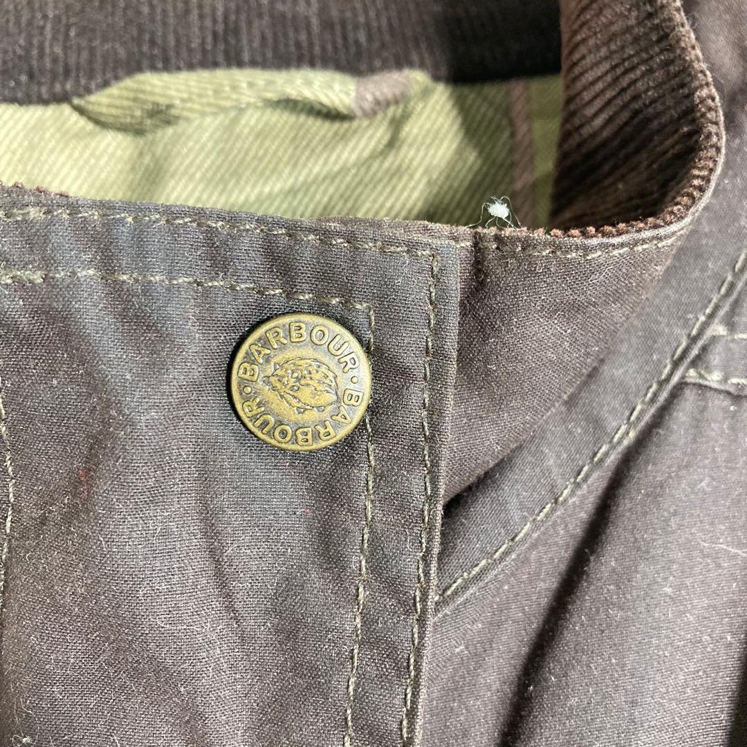 【人気】Barbour バブアー オイルドジャケット　モッズコート　茶　ロゴ