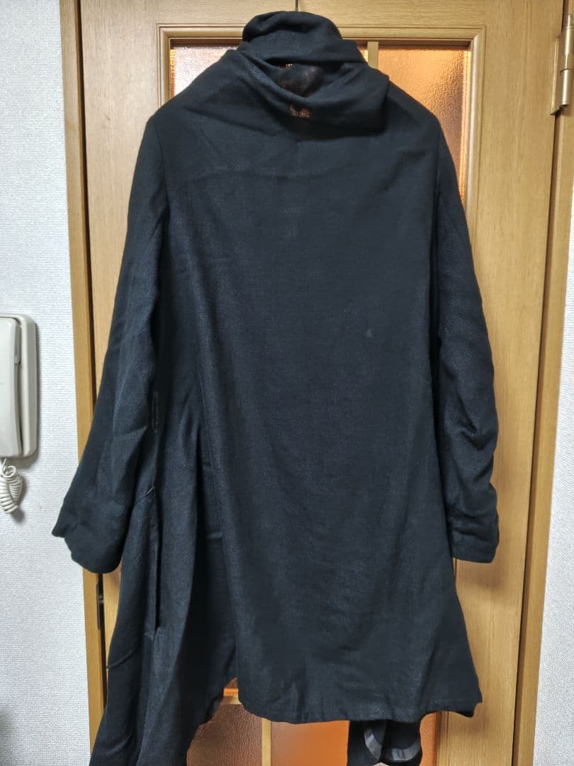 emic:eticウールリネンローブコートブラック