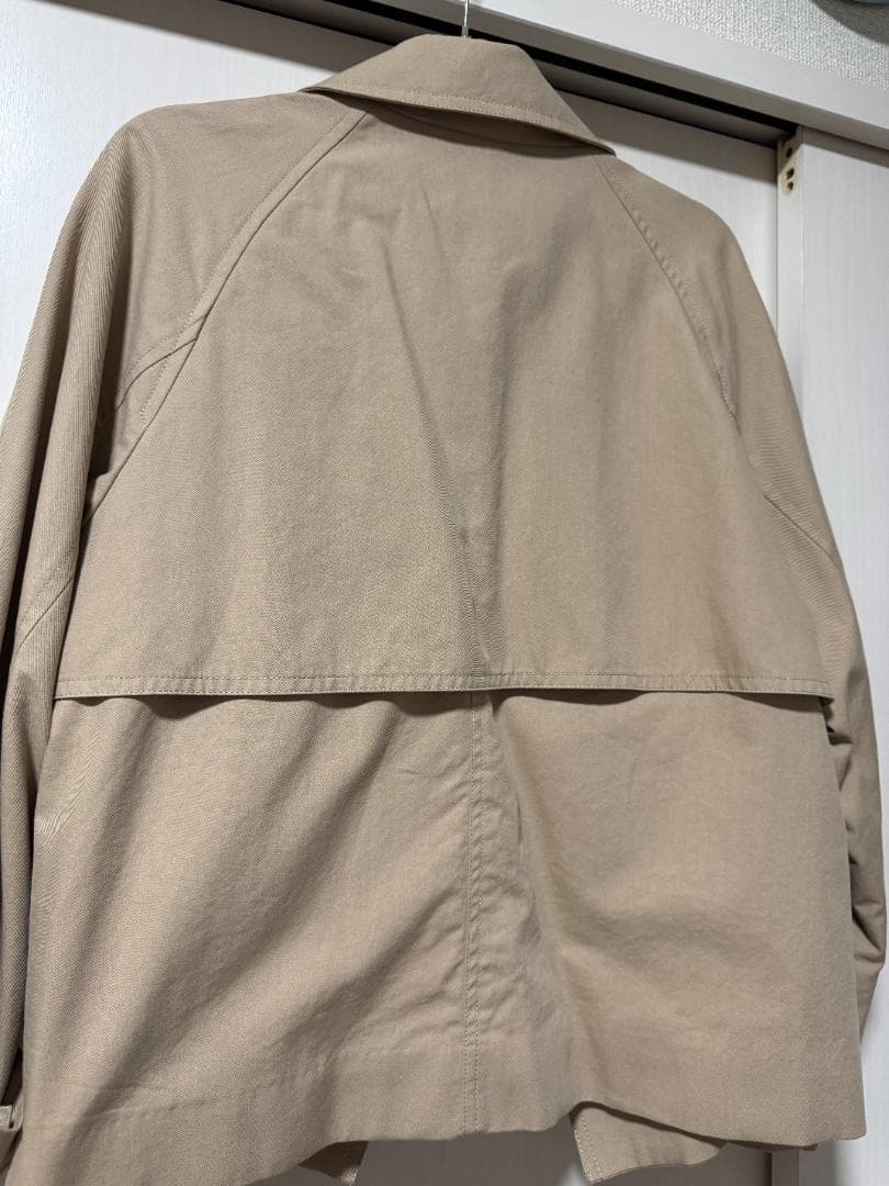 【38★美品】スピックアンドスパン ソフトツイル ショート トレンチコート
