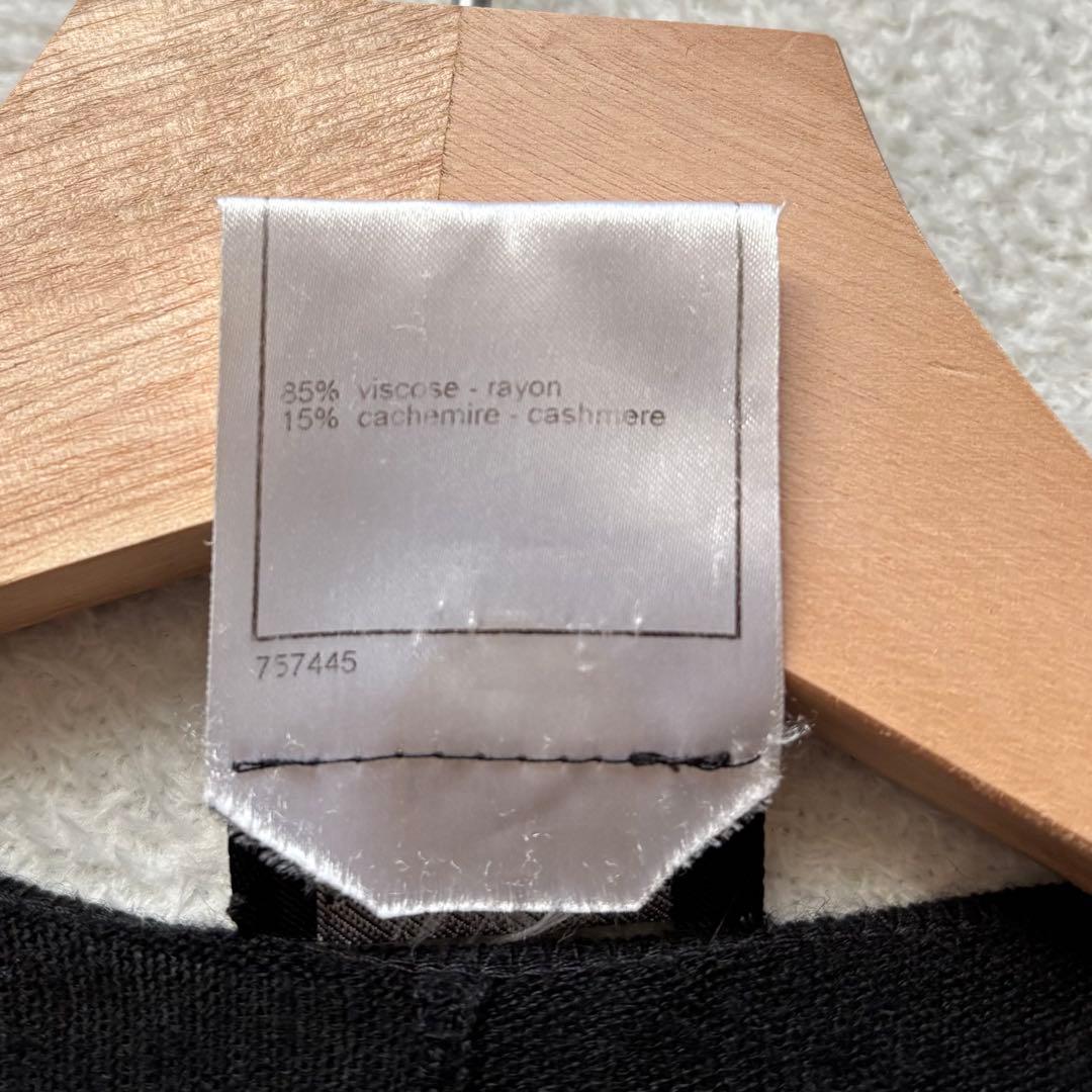 希少 CHANEL シャネル 06P カシミヤ混 薄手カーディガン 38 黒