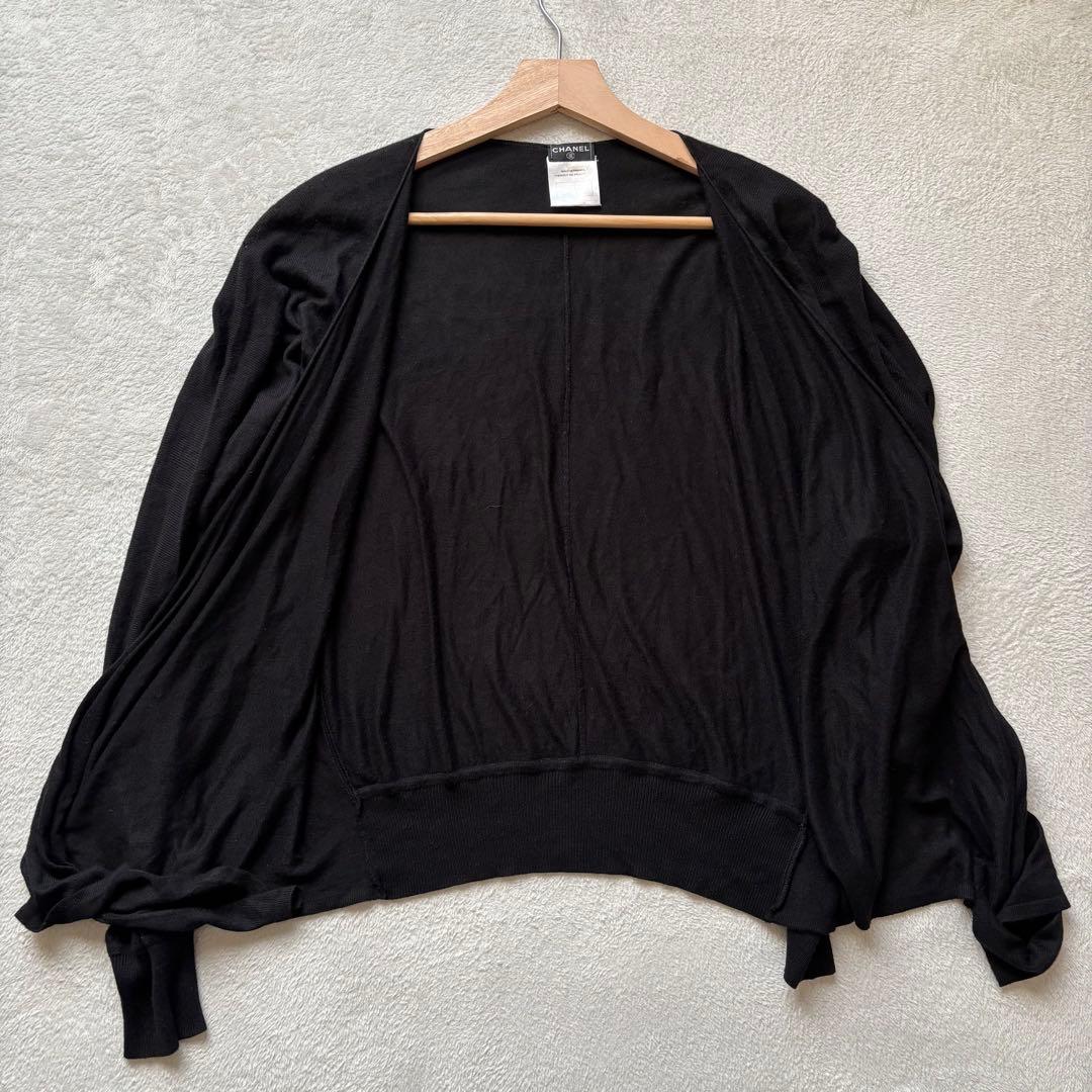 希少 CHANEL シャネル 06P カシミヤ混 薄手カーディガン 38 黒