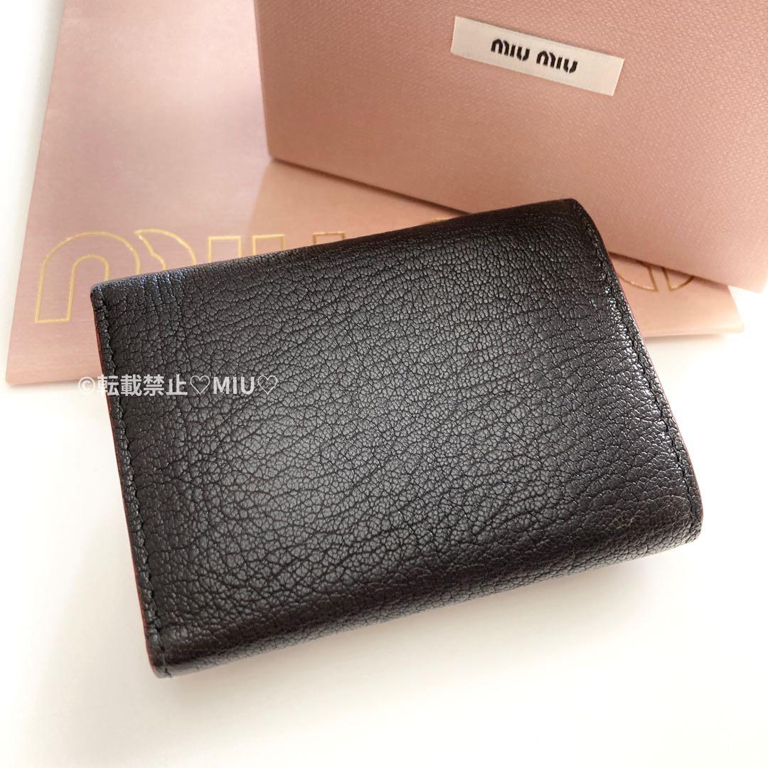 み*様 【美品】miumiu マドラス ラブ ラブレター 三つ折り 財布 ハート