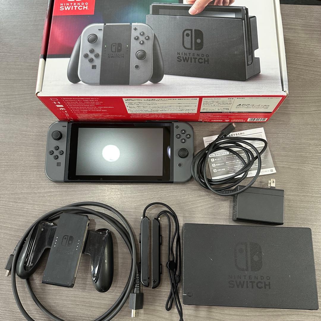 【画面美品】Nintendo Switch グレー 動作確認済 付属品完備
