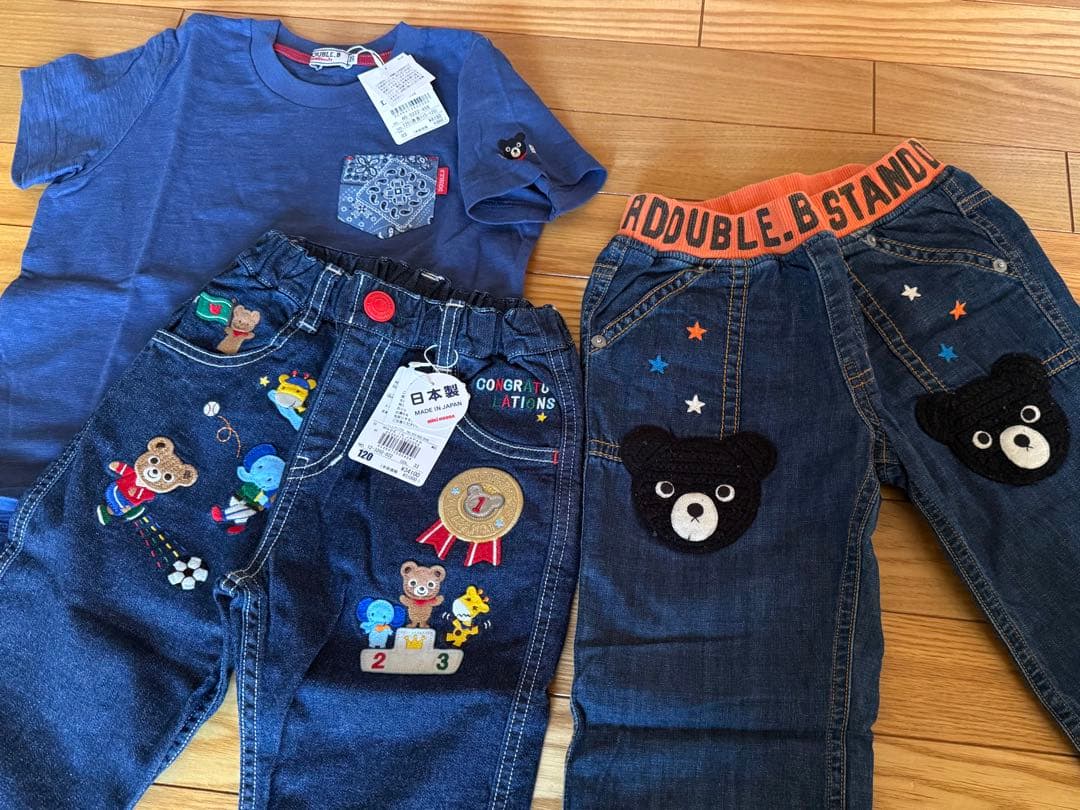 コ*コ様 ミキハウス　新品　DOUBLE_B 120cm ダウン　Tシャツ　パー