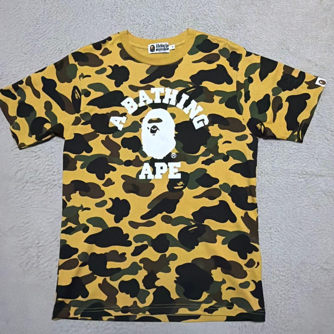 APE BAPE 1st Camo College Logo tシャツ M