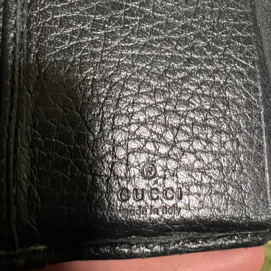 GUCCI グッチ 三つ折り財布 GGマーモント ゴールドロゴ 小銭入れ付