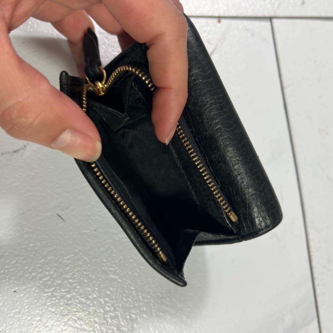 GUCCI グッチ 三つ折り財布 GGマーモント ゴールドロゴ 小銭入れ付