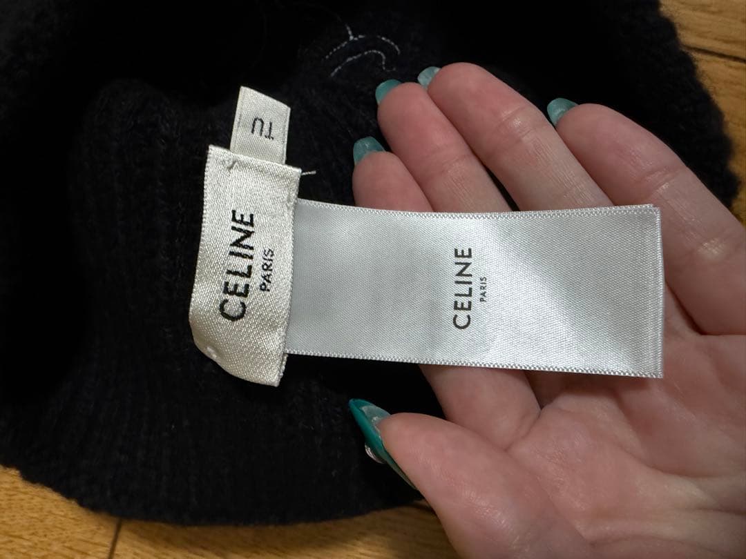 CELINE 黒　ニット帽