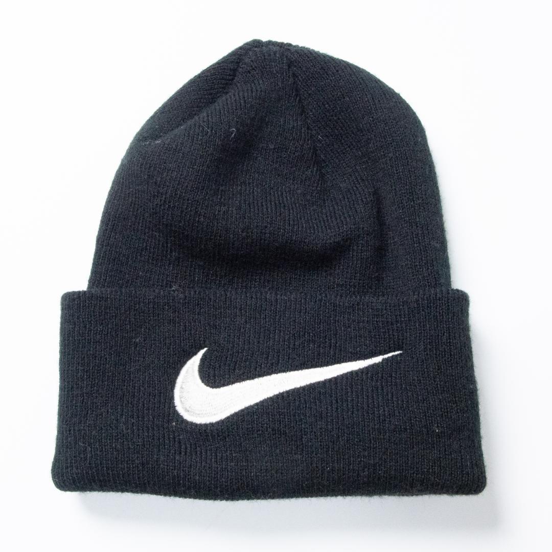 NIKE　ナイキ　ビーニー　ニット帽　ブラック　ビッグスウォッシュ　Y2K