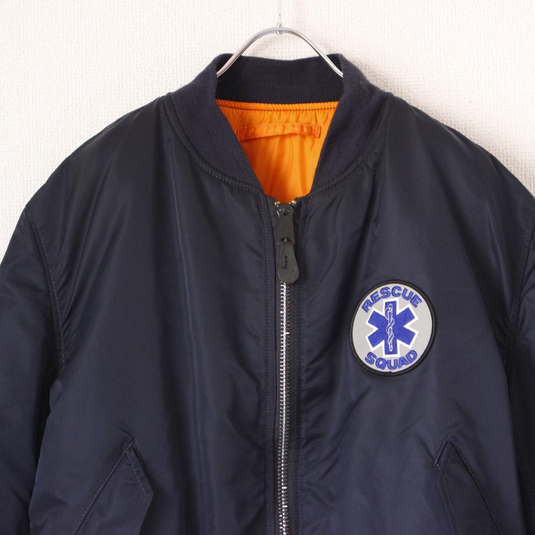ALPHA INDUSTRIES USA MA-1 XL ネイビー ワッペン