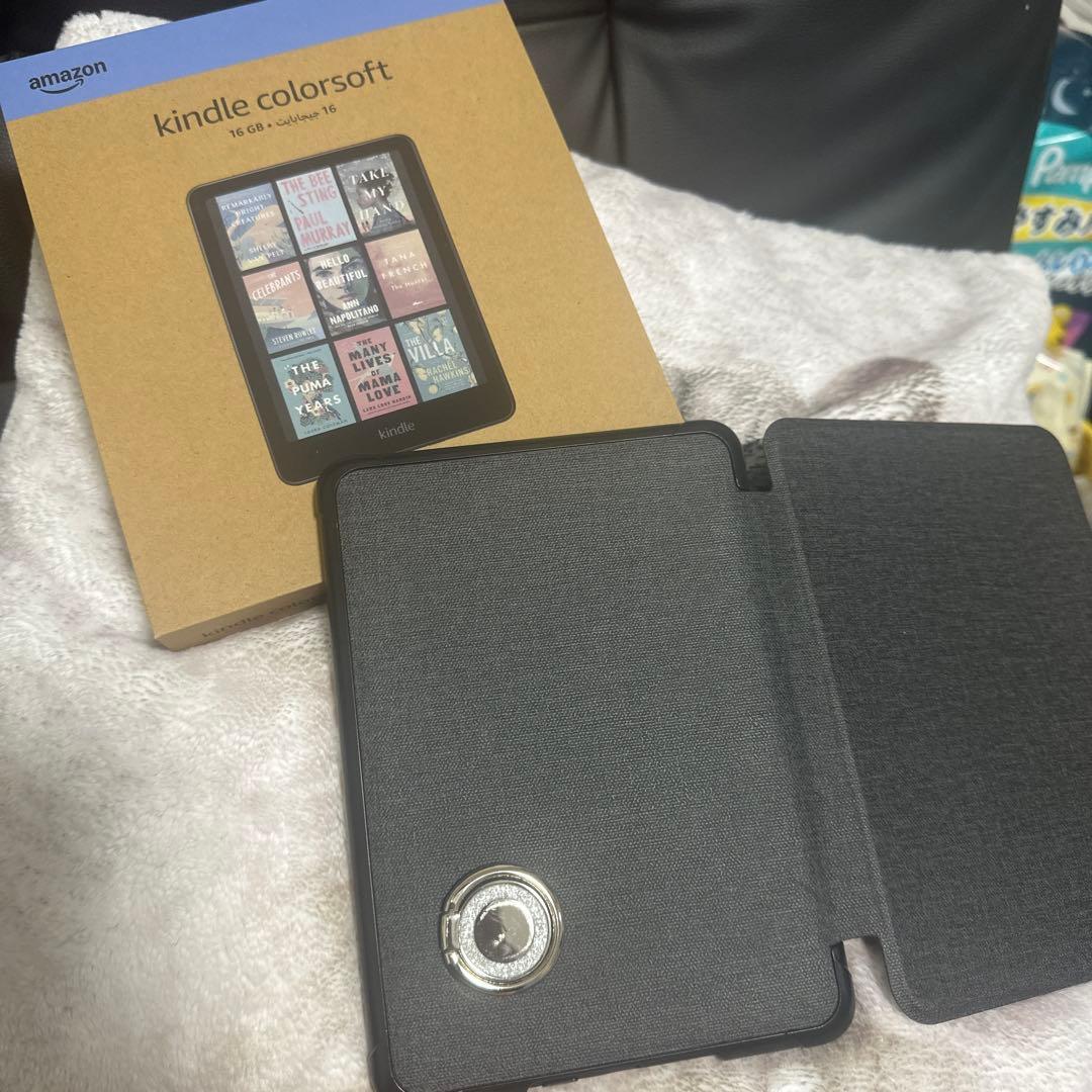Kindle ColorSoft 本体　16ギガ　専用カバー、バンカーリング付き