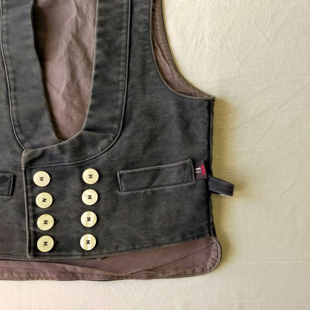 古着　fhb　ロガーベスト　ギャルソンベスト　モールスキン　80s~　ドイツ製