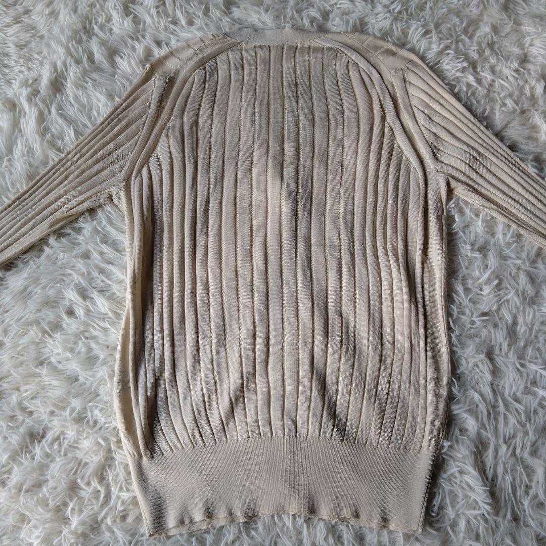 美品・春色✨スローン　カーディガン近年ニット18Gワイドリブ シルク100%