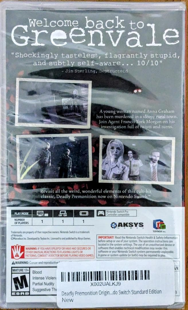 【新品・北米版】Deadly Premonition Origins