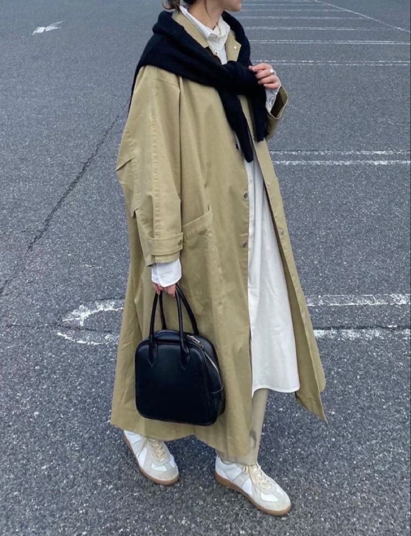 fashiru ファシル　ステンカラーコート　ベージュ　ロング