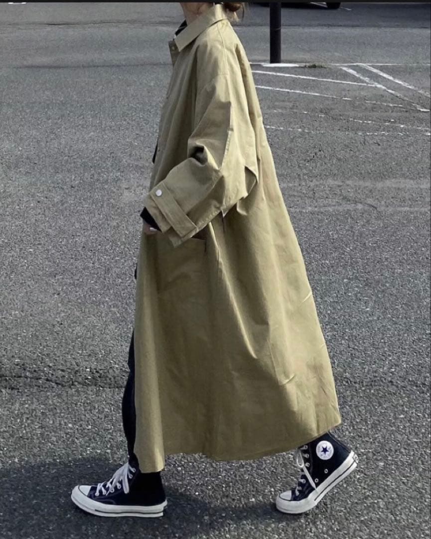 fashiru ファシル　ステンカラーコート　ベージュ　ロング