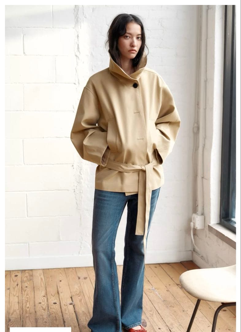 Y*u様 完売品⭐︎ZARA ショートトレンチコート M-L ライトゴールデンブ