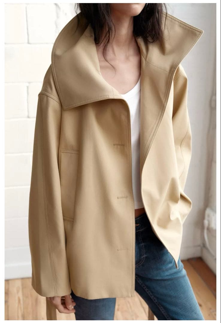 Y*u様 完売品⭐︎ZARA ショートトレンチコート M-L ライトゴールデンブ