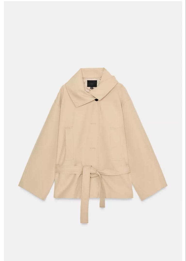Y*u様 完売品⭐︎ZARA ショートトレンチコート M-L ライトゴールデンブ