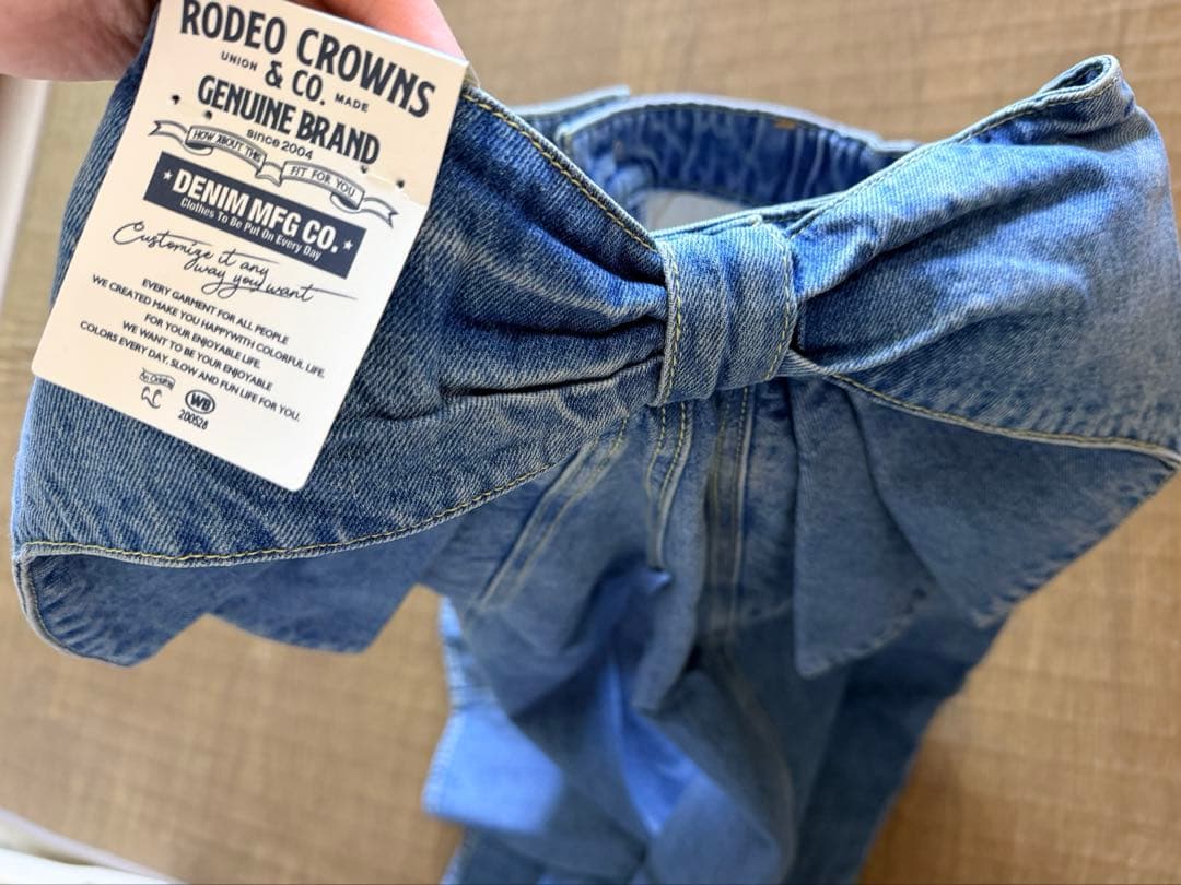週末限定新品リボン付きワイドレッグデニム大人気のデニムRODEO CROWNS