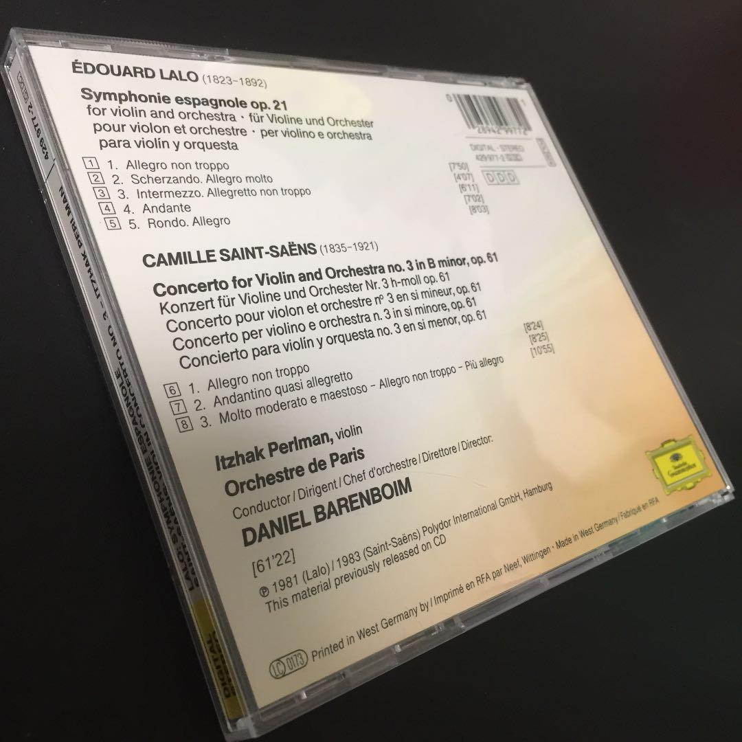 【売約済】パールマン／ラロ：スペイン交響曲、サン=サーンス：vn協奏曲第3番
