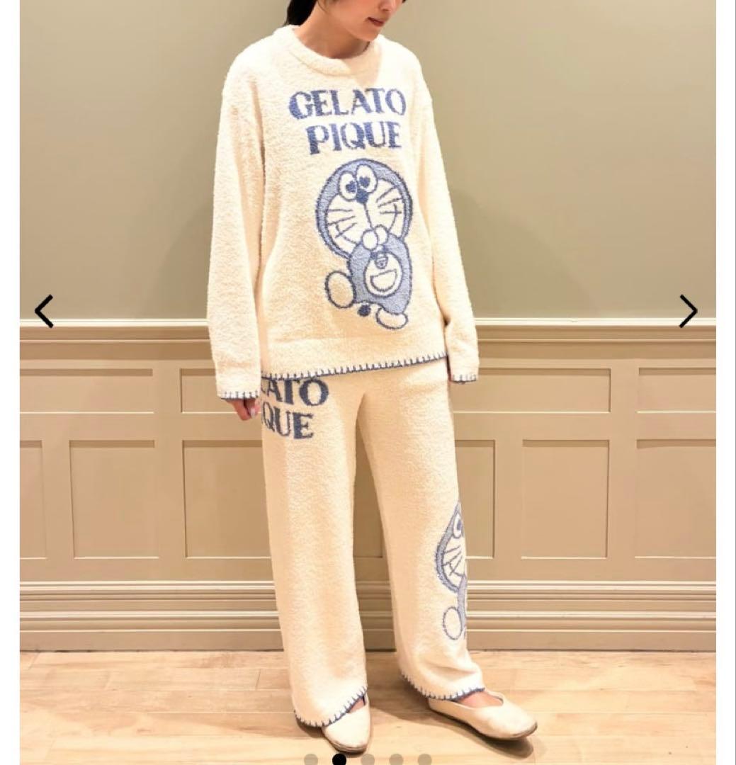 新品　ジェラートピケ　ドラえもん　ジャガードプルオーバー　ロングパンツ　喜