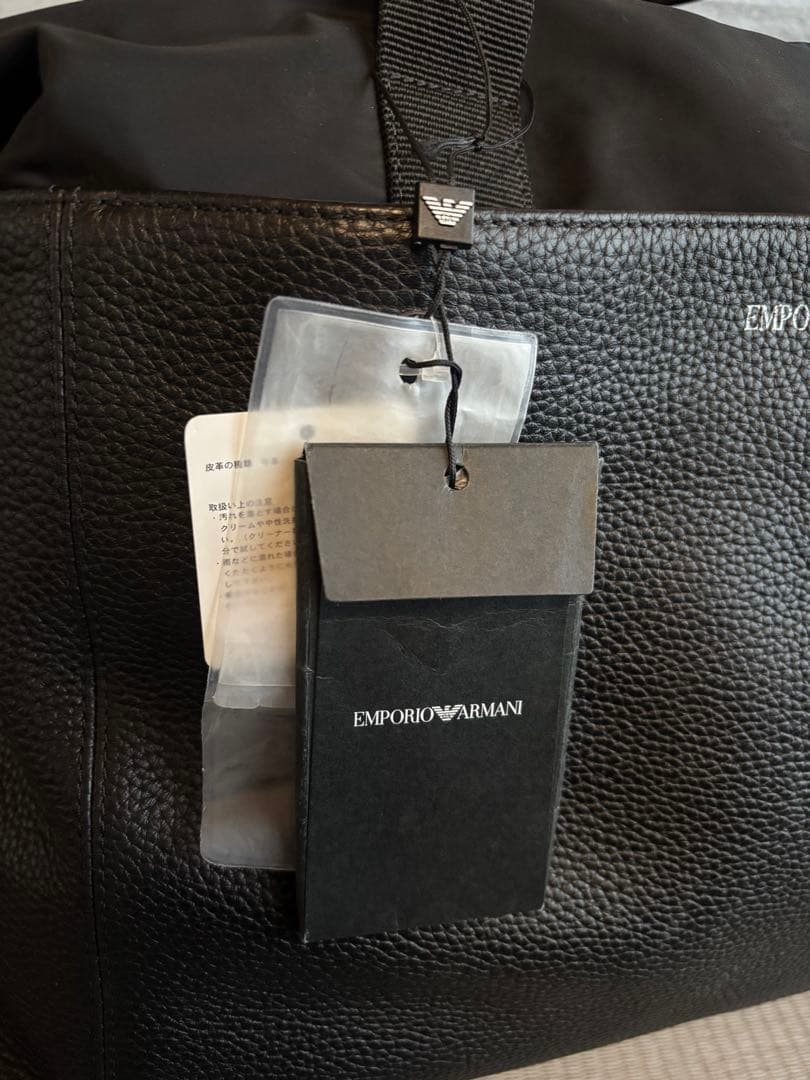 EMPORIO ARMANI ブラックボストンバッグ アルマーニ