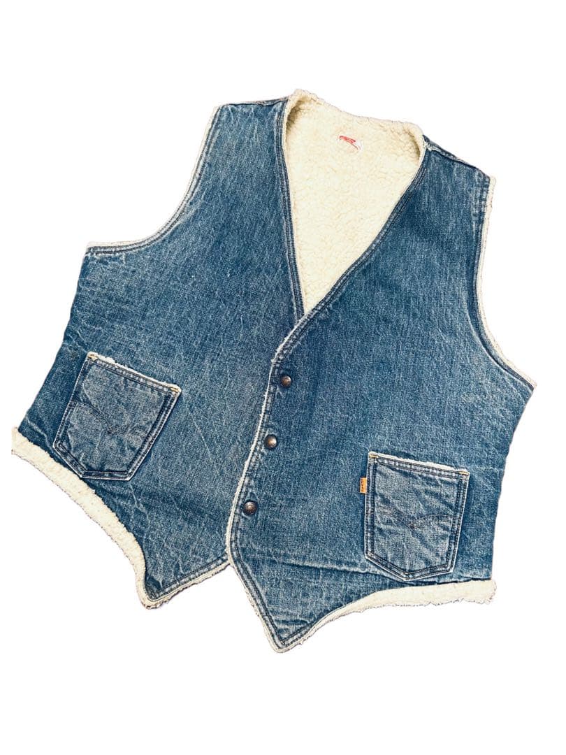 70s USA製 オレンジタブ Levi's 60605 デニム ボアベスト