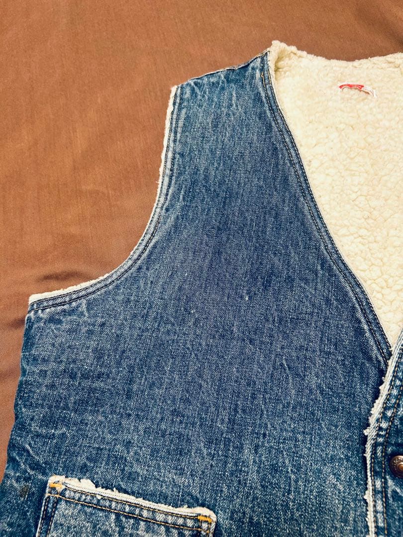 70s USA製 オレンジタブ Levi's 60605 デニム ボアベスト