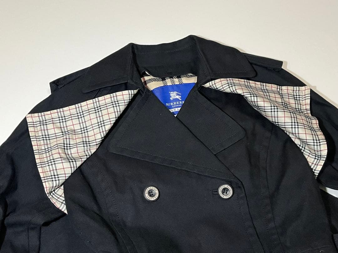 BURBERRY BLUE LABEL トレンチコート ブラック サイズ38