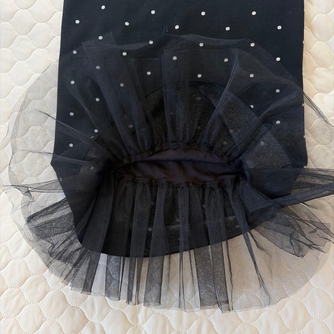 【24SS美品】BEARDSLEY チュチュニットスカート　ドット　ブラック
