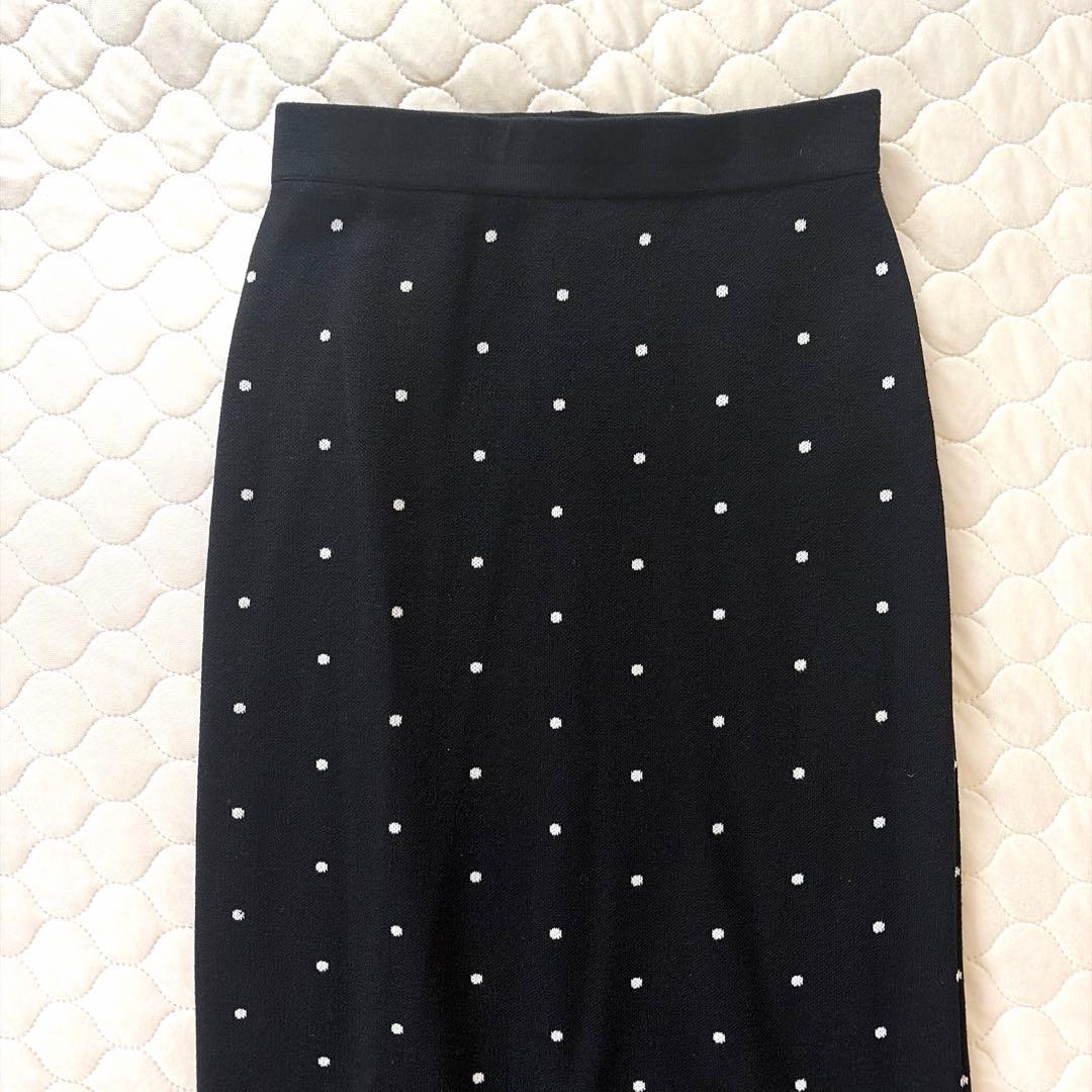 【24SS美品】BEARDSLEY チュチュニットスカート　ドット　ブラック
