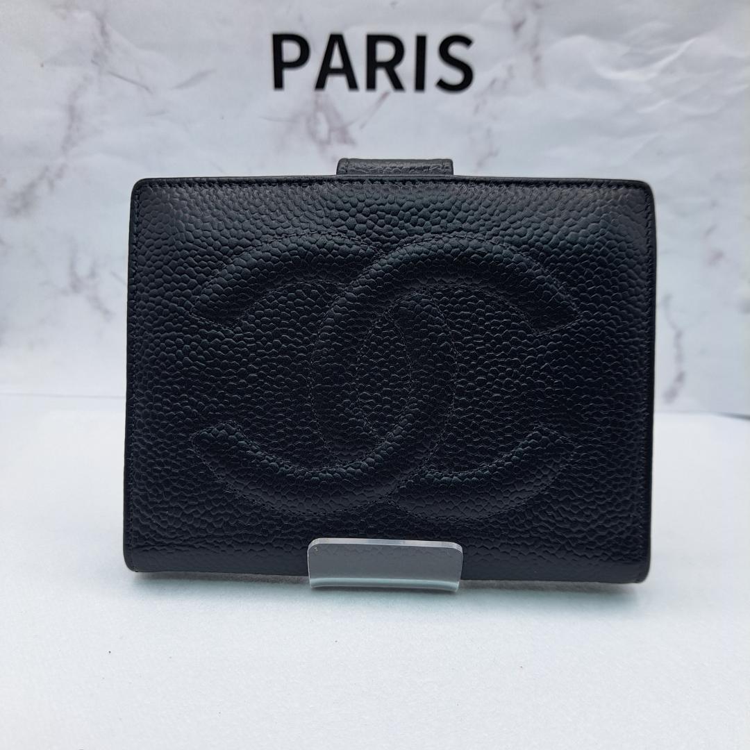CHANEL　デカココ　ブラック　がま口　二つ折り財布　財布