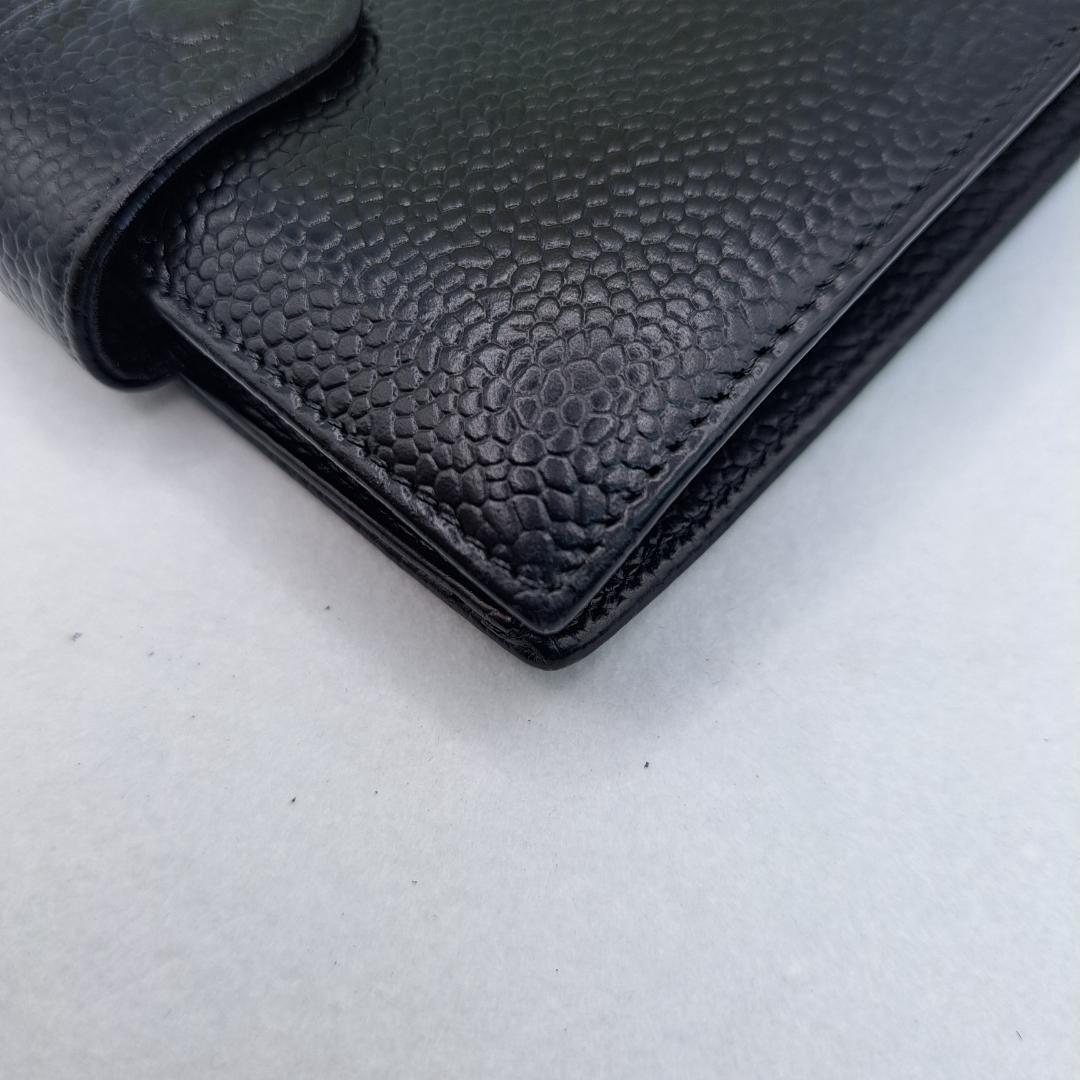 CHANEL　デカココ　ブラック　がま口　二つ折り財布　財布