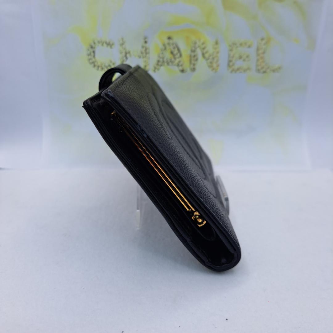 CHANEL　デカココ　ブラック　がま口　二つ折り財布　財布