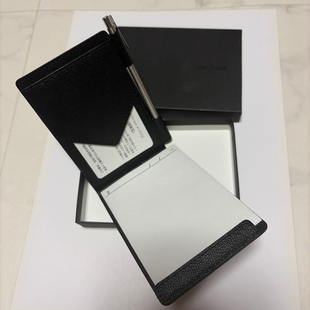 未使用新品アブラサスabrAsus レザー メモ帳とペンセット