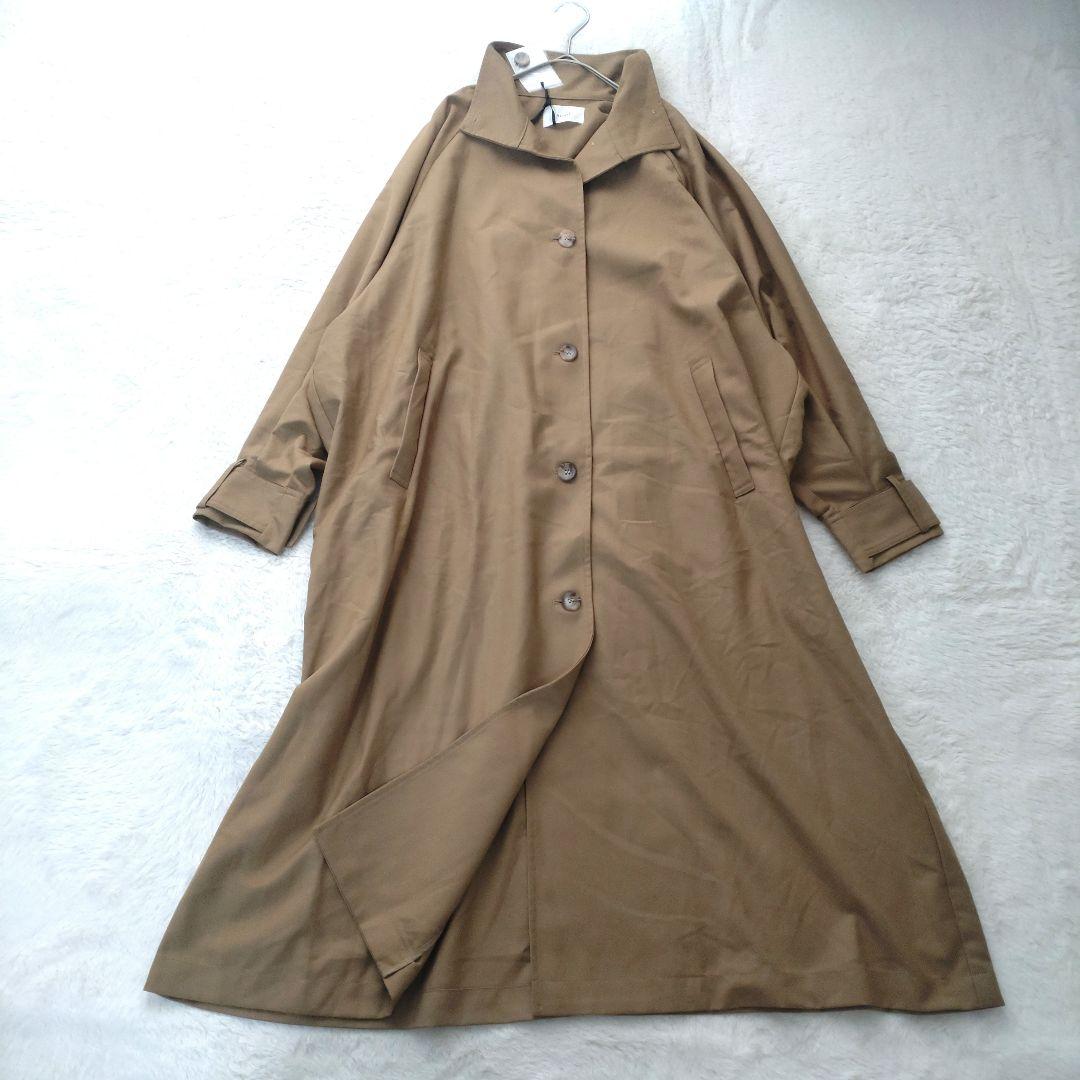 ＊未使用＊　hinari　ヒナリ　スタンドカラーロングコート　キャメル