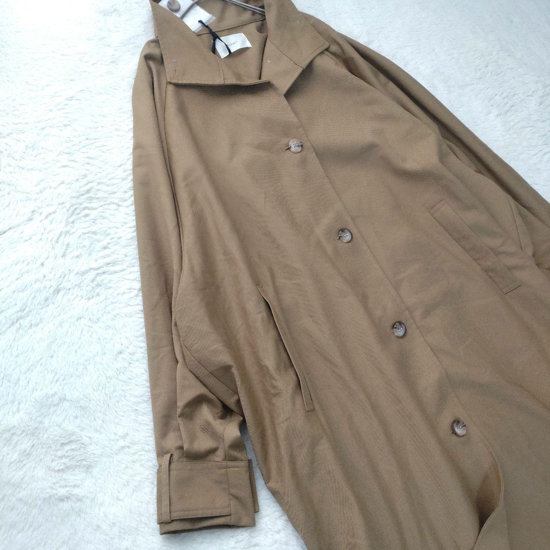 ＊未使用＊　hinari　ヒナリ　スタンドカラーロングコート　キャメル