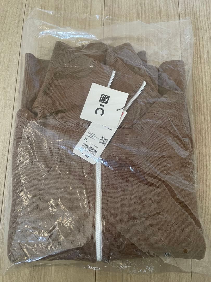 UNIQLO ミラノリブフルジップカーディガン XL 32 BEIGE