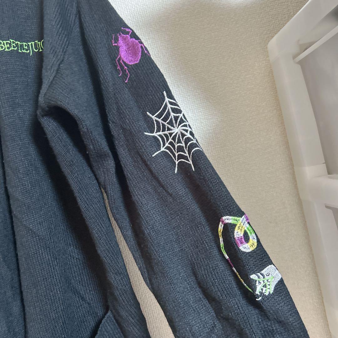 希少【映画】BEETLEJUICE ビートルジュース 刺繍ロングカーディガン