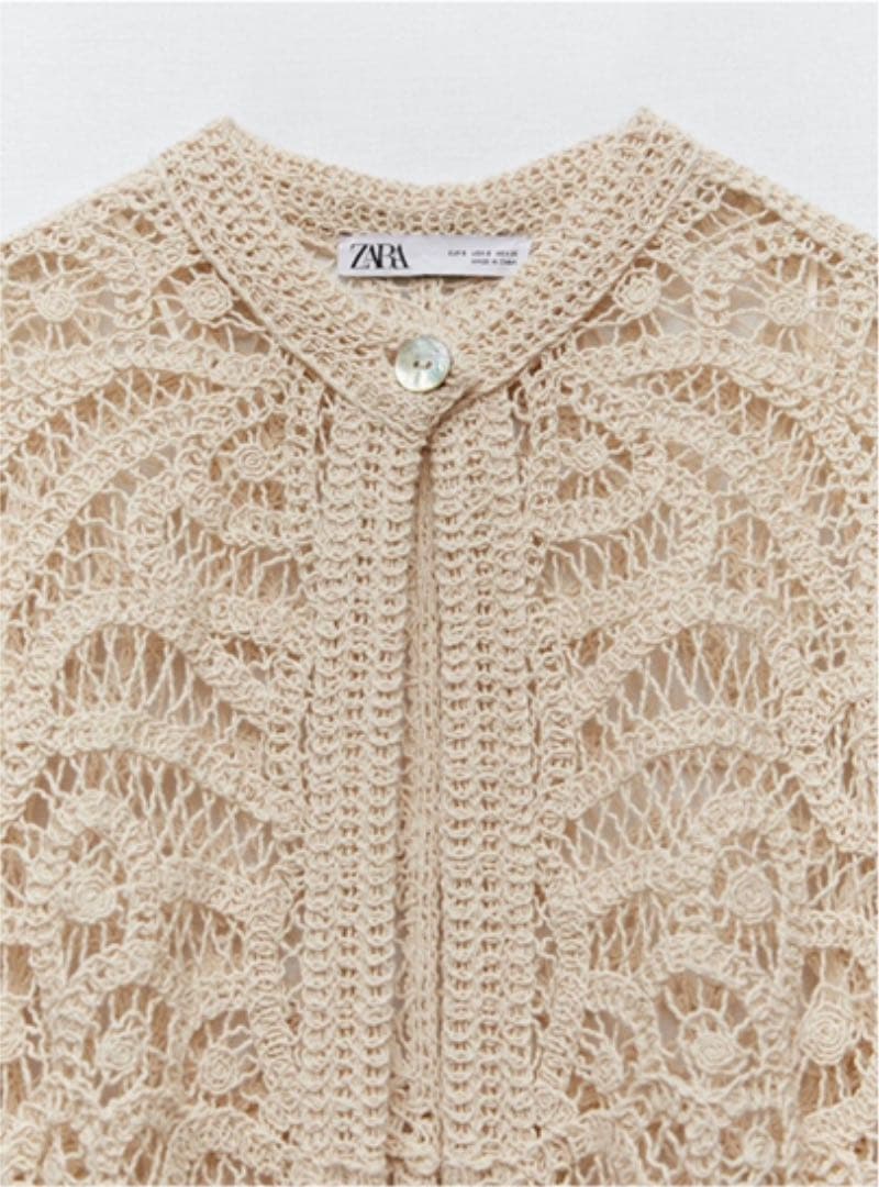 ZARA エンブロイダリー ギピュール レースコート　サイズS