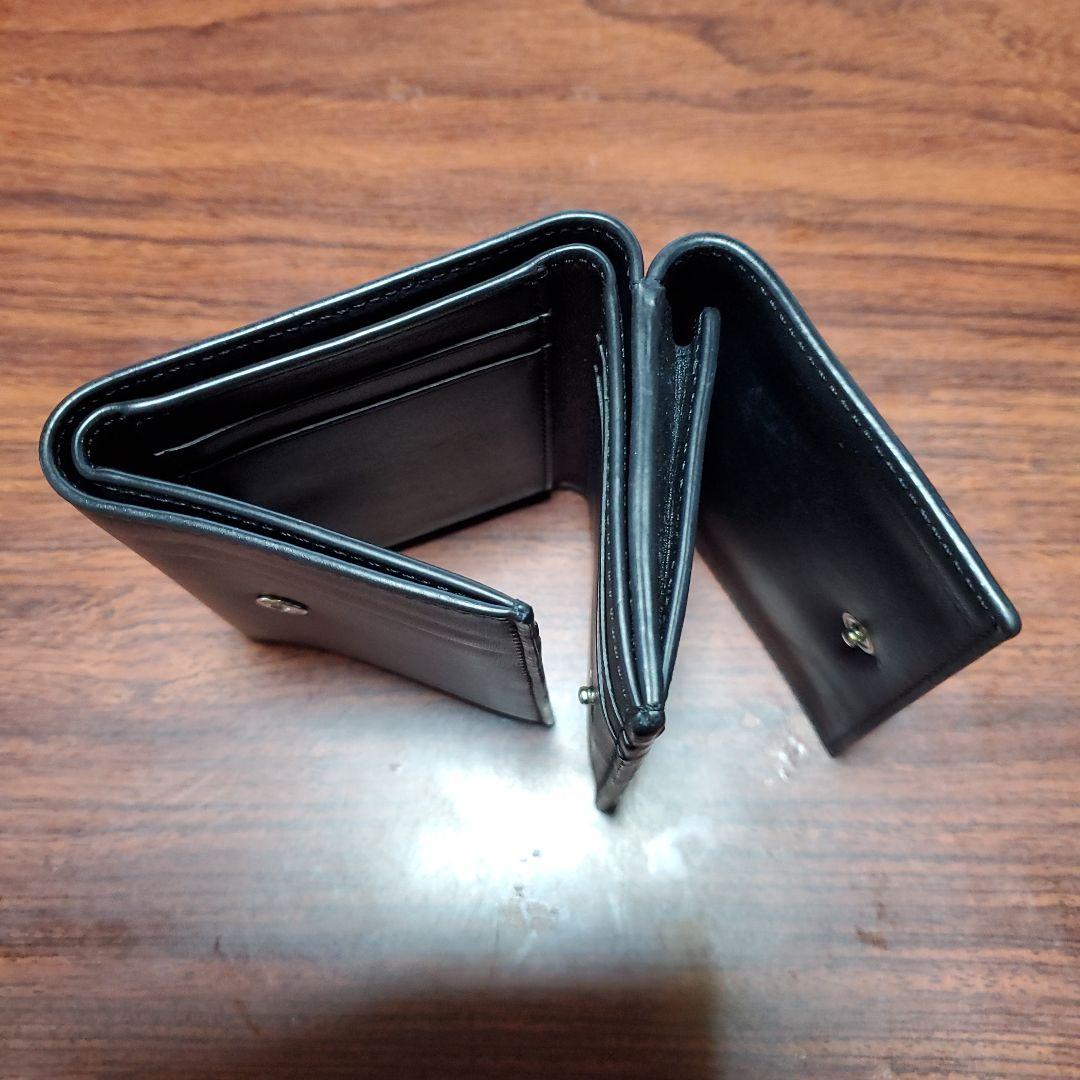 LOEWE ブラックレザー 三つ折り財布