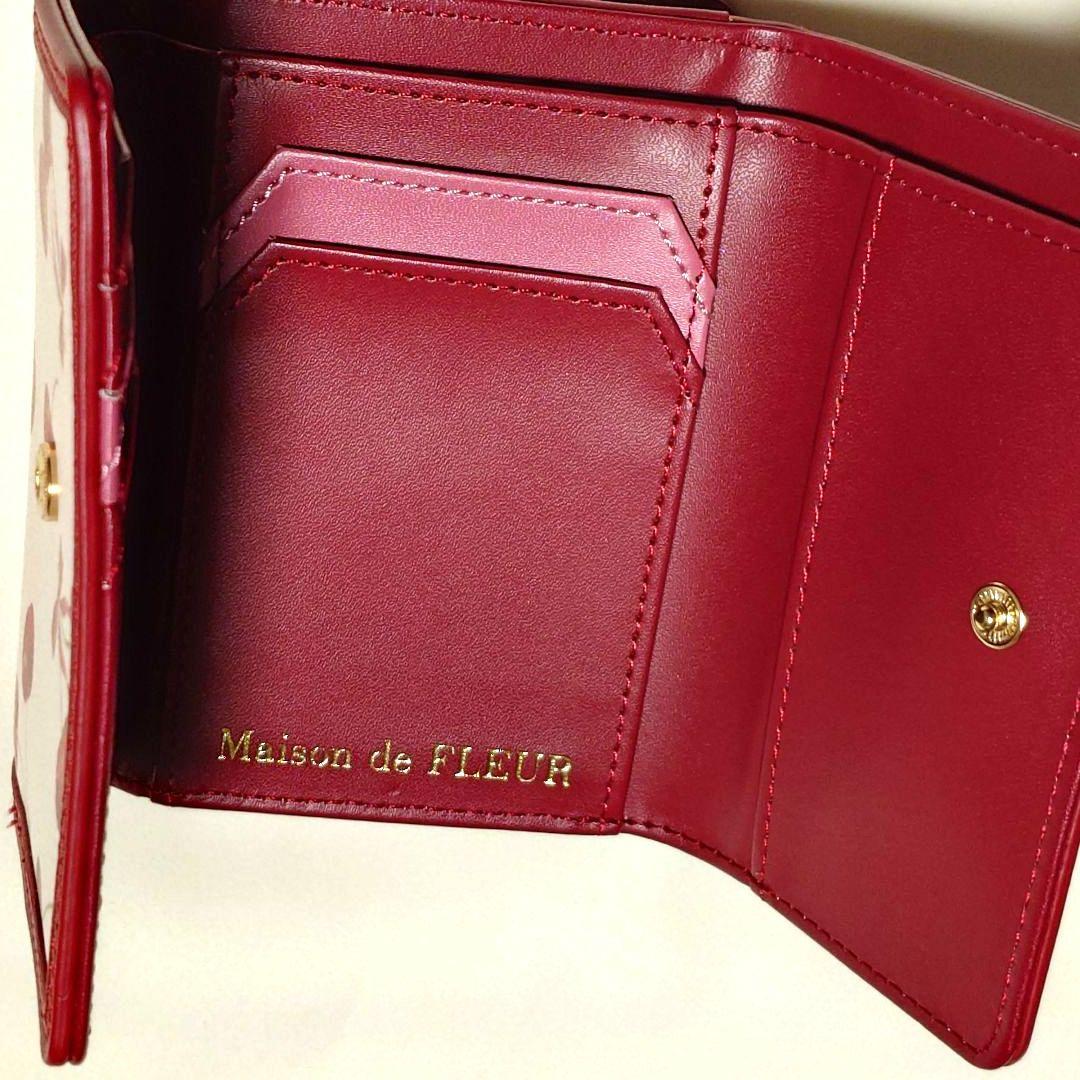 激レア Maison de FLEUR チェリー柄 三つ折り 財布 ウォレット