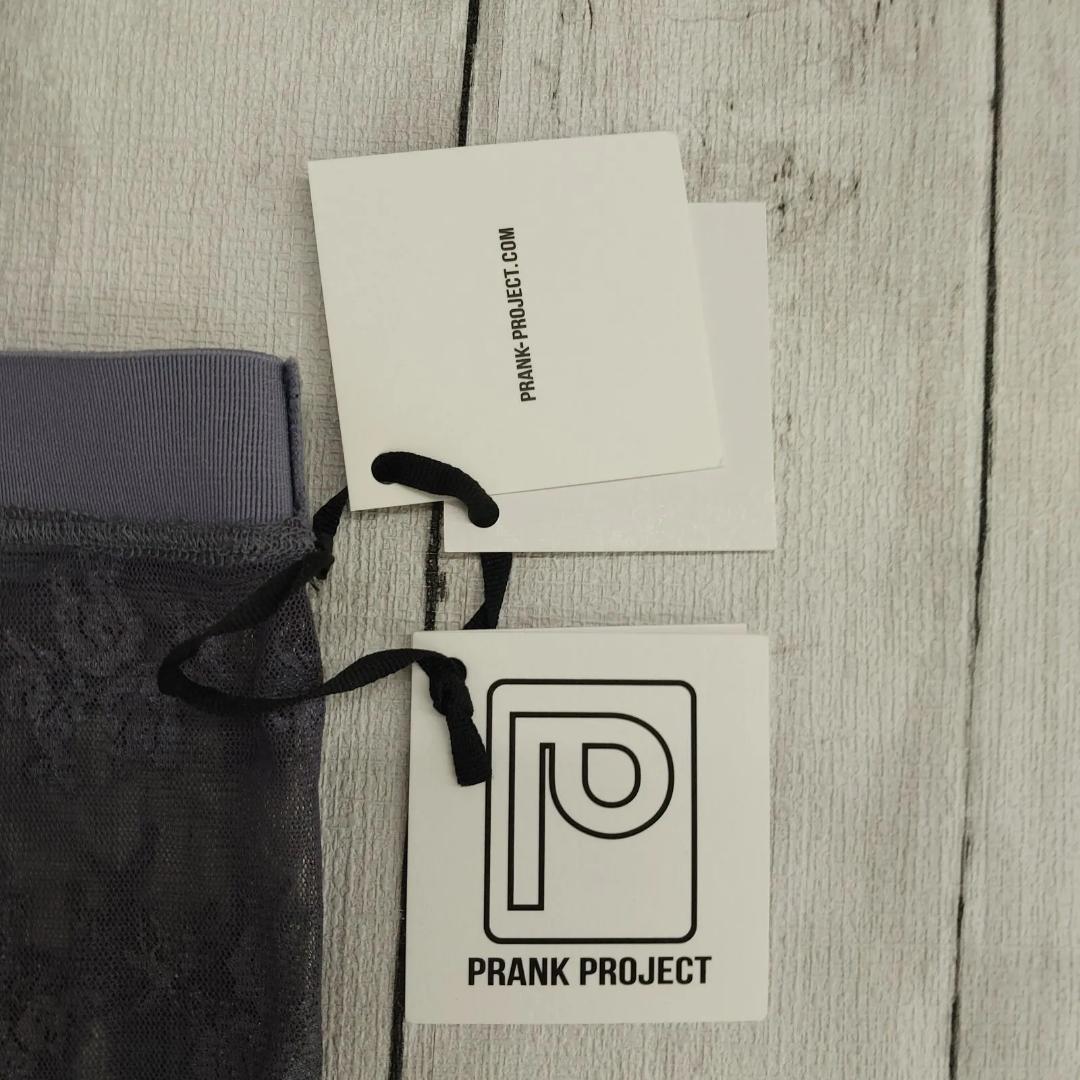 新品【 PRANK PROJECT 】フラワーモチーフレースタイツ グレー M