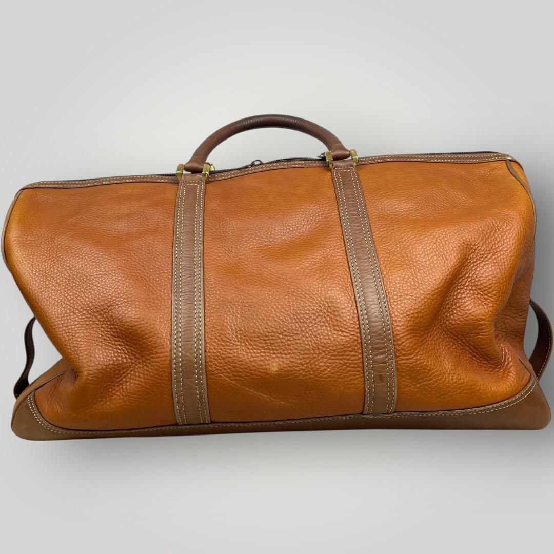 美品　LOEWE エンリケロエベナッペ　ボストンバッグ　ロゴ刻印　レザー