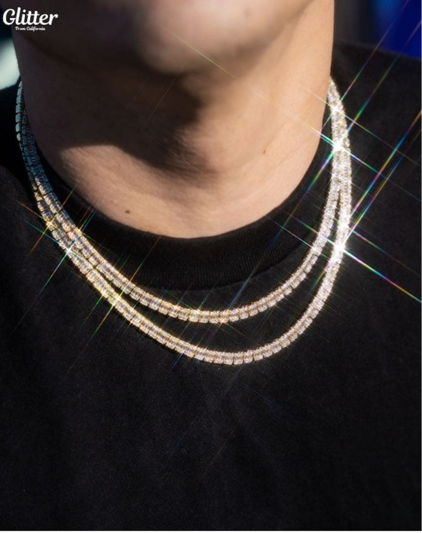 Baguette Tennis Chain Necklace【5mm】